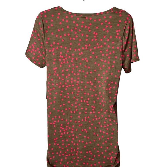 LuLaRoe Classic Tee Brown Pink Polka Dot S - Picture 4 of 4